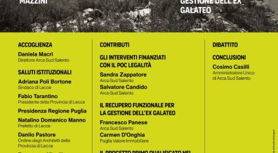 Arca Sud Salento per la Rigenerazione Urbana nella Città i Lecce - venerdi 1...